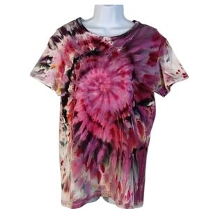 NEW WOMENS TIE DYE S/S T SHIRT LARGE